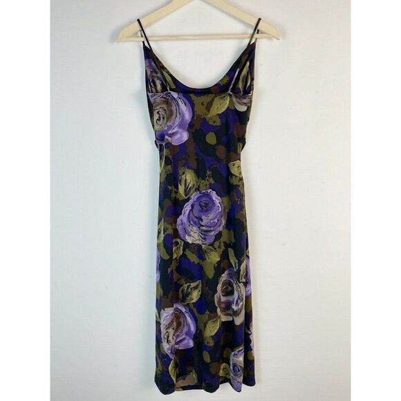 Vintage 2000’s Y2k Purple Flower Fitted Dress - Picture 7 of 7
